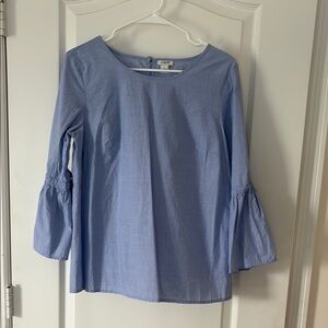 J. Crew Women's Blue Bell Sleeve Top